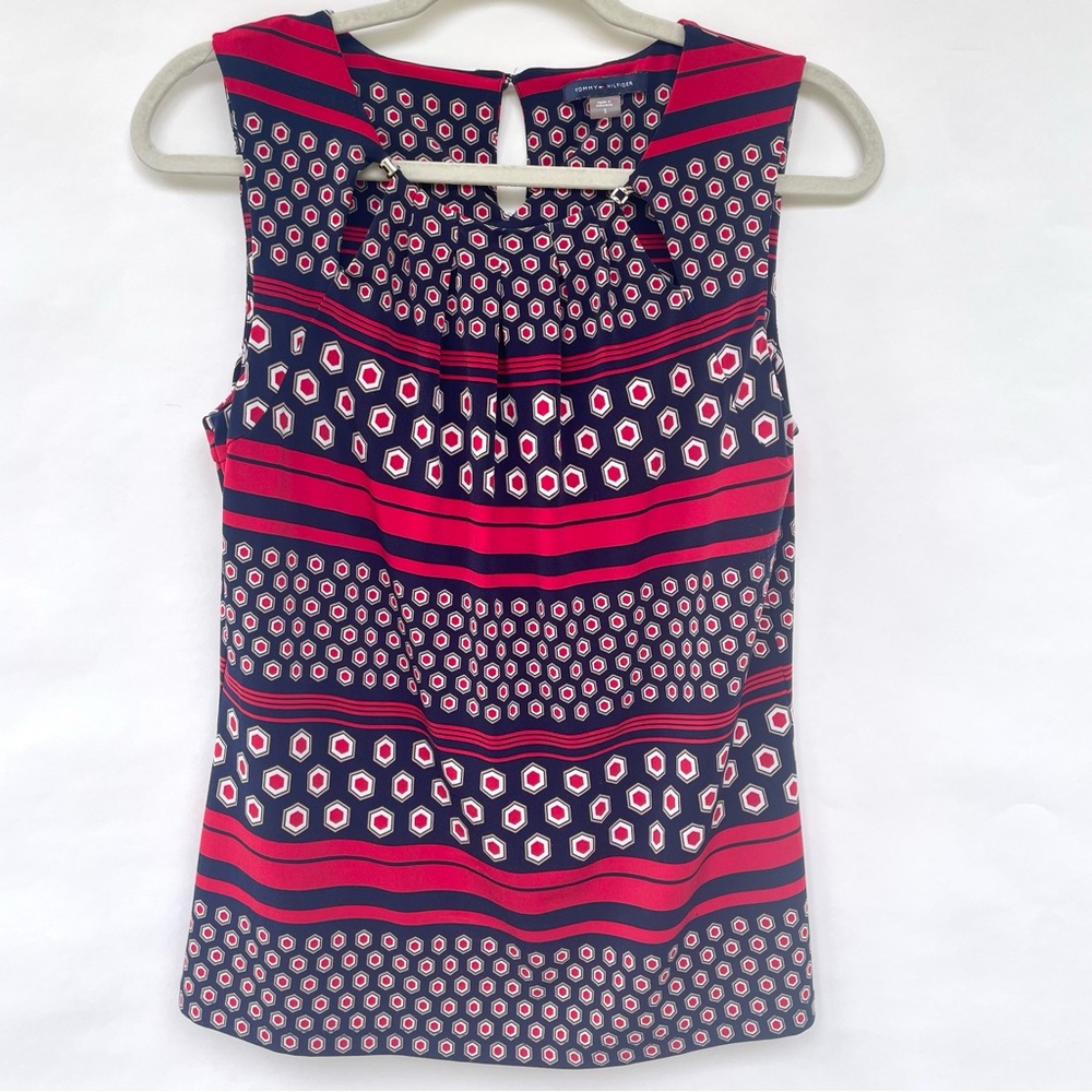 Tommy Hilfiger Multicolor Geometric Print Sleeveless Blouse S
